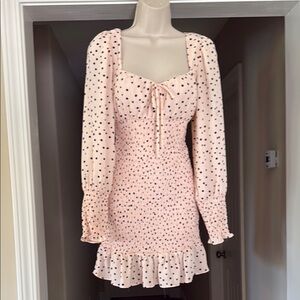 Forever 21 Pink Bodycon Dress with Bishop Sleeves